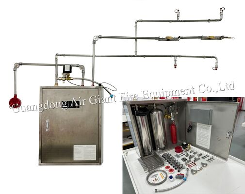 Ποιότητα  Double Bottle Kitchen Hood Fire Suppression System with 183°C Thermal Activation and 12L Fire Suppression Agent Εργοστάσιο