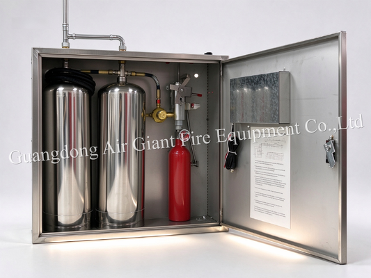 Ποιότητα  Double Bottles Automatic Protection Kitchen Fire Suppression System with 12L Reagent Capacity for Commercial Kitchen Fire Extinguishing System Εργοστάσιο