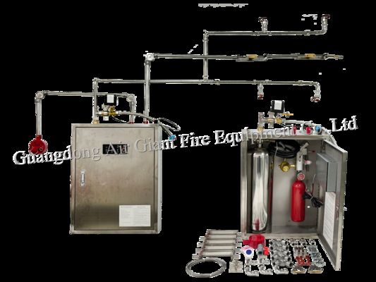 Σύστημα καταστολής πυρκαγιάς υγρής χημικής κουζίνας για πυρκαγιές με ελαιόλαδο